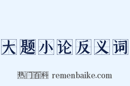 大题小论反义词是什么意思的图片